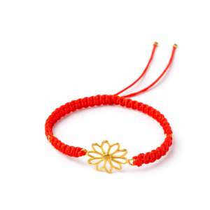 Pulsera artesanal de hilo tejido con dije decorativo