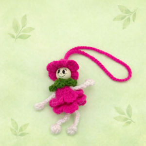 Llavero Muñeca Flor Amigurumi Tejida a Mano | Llavero Crochet Artesanal