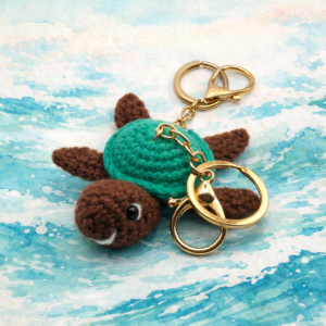 Llavero Tortuga Tejido a Mano en Crochet | Llavero Amigurumi Artesanal | Recuerdo de Playa Los Cabos